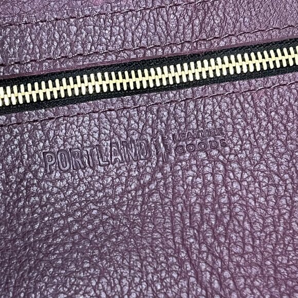 Portland Leather Goods Backpack Purse In Plum Purple With Gold Zippers & Adjusta - Picture 2 of 14